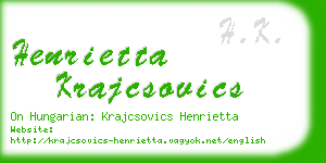 henrietta krajcsovics business card
